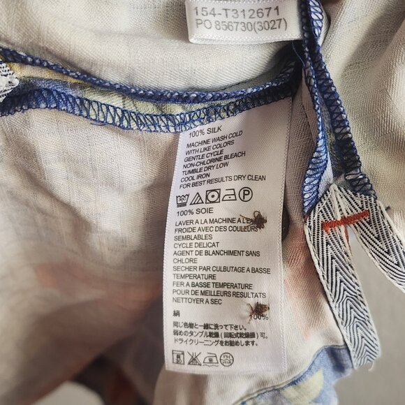 Tommy Bahama Shirt Mens XL Blue Silk Floral Hawaiian Original Fit Camp Casual - Picture 7 of 11